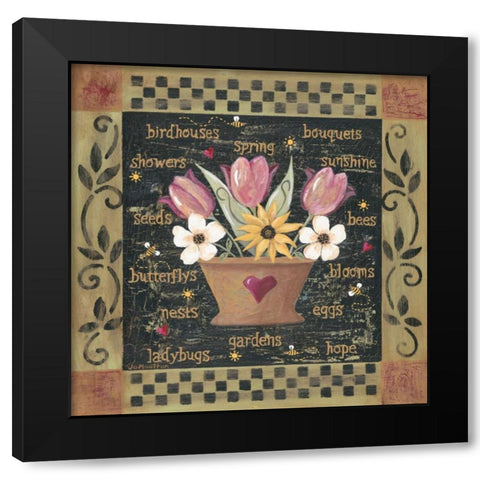 Spring Black Modern Wood Framed Art Print with Double Matting by Moulton, Jo