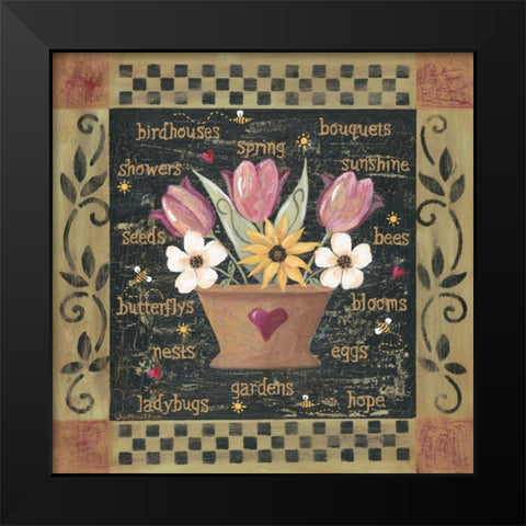Spring Black Modern Wood Framed Art Print by Moulton, Jo