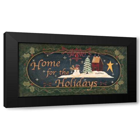 Home for Holidays Black Modern Wood Framed Art Print with Double Matting by Moulton, Jo