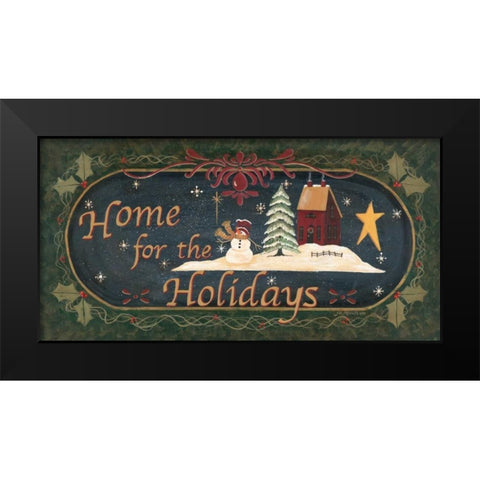 Home for Holidays Black Modern Wood Framed Art Print by Moulton, Jo