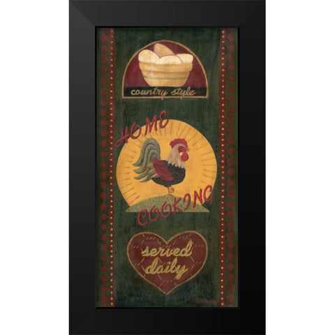 Home Cooking Black Modern Wood Framed Art Print by Moulton, Jo