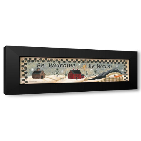 Be Welcome Black Modern Wood Framed Art Print by Moulton, Jo