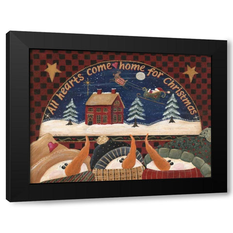 Home for Christmas Black Modern Wood Framed Art Print with Double Matting by Moulton, Jo