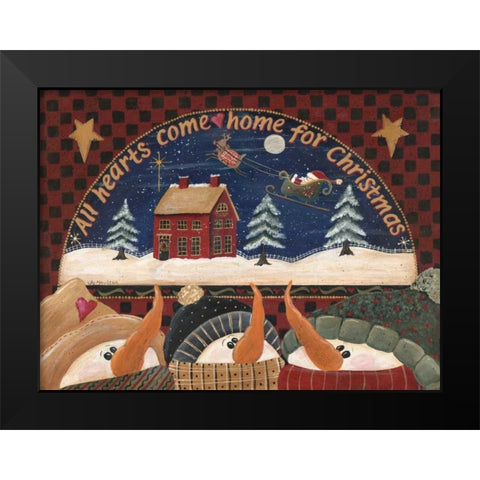 Home for Christmas Black Modern Wood Framed Art Print by Moulton, Jo