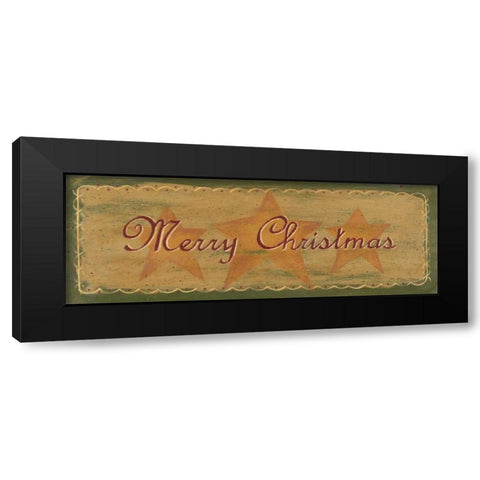 Merry Christmas Black Modern Wood Framed Art Print with Double Matting by Moulton, Jo