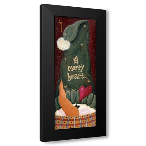 Merry Heart Black Modern Wood Framed Art Print with Double Matting by Moulton, Jo