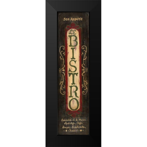 Bistro Black Modern Wood Framed Art Print by Moulton, Jo