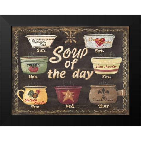 Soup of the Day Black Modern Wood Framed Art Print by Moulton, Jo