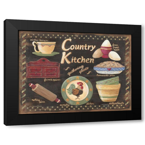 Country Kitchen Black Modern Wood Framed Art Print with Double Matting by Moulton, Jo
