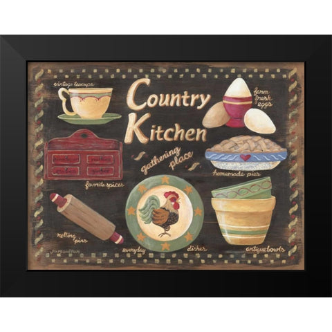 Country Kitchen Black Modern Wood Framed Art Print by Moulton, Jo