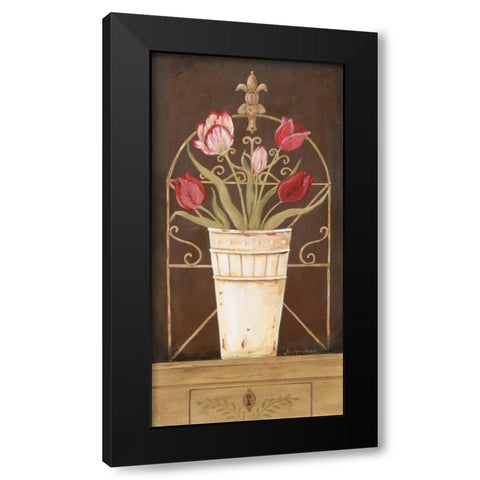 Tulipe Final Black Modern Wood Framed Art Print with Double Matting by Moulton, Jo