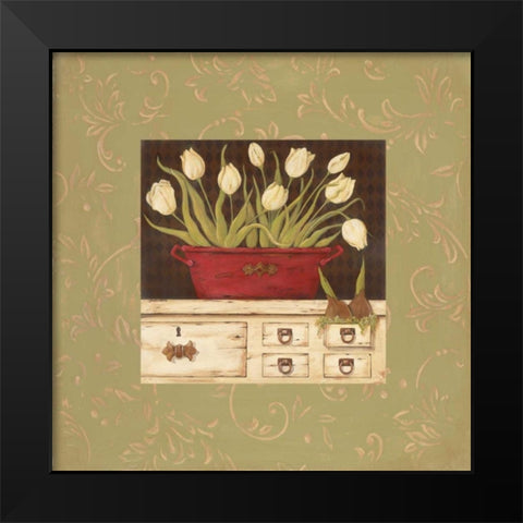 The White Cupboard Black Modern Wood Framed Art Print by Moulton, Jo