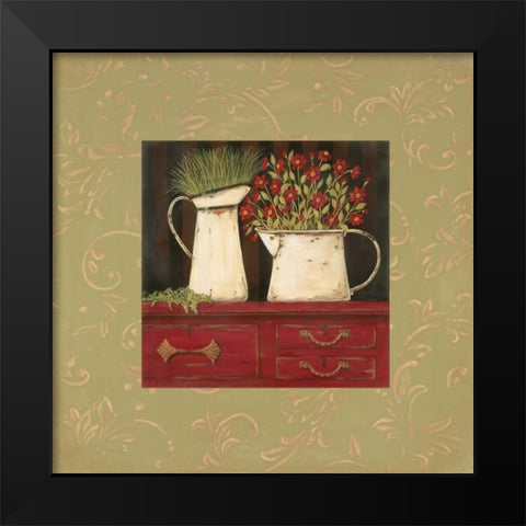The Red Cupboard Black Modern Wood Framed Art Print by Moulton, Jo