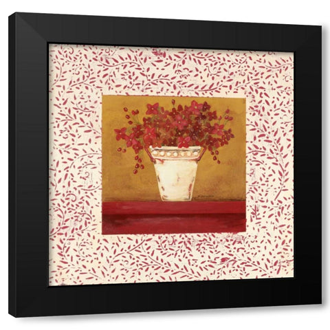 Petit Fleur II Black Modern Wood Framed Art Print with Double Matting by Moulton, Jo