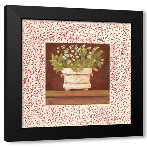 Petit Fleur IV Black Modern Wood Framed Art Print with Double Matting by Moulton, Jo