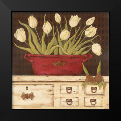 The White Cupboard Black Modern Wood Framed Art Print by Moulton, Jo