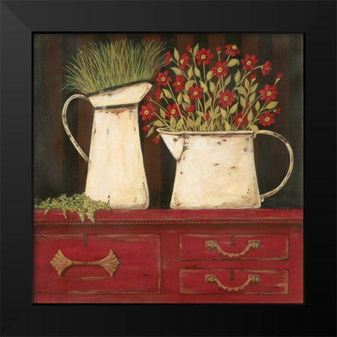 The Red Cupboard Black Modern Wood Framed Art Print by Moulton, Jo