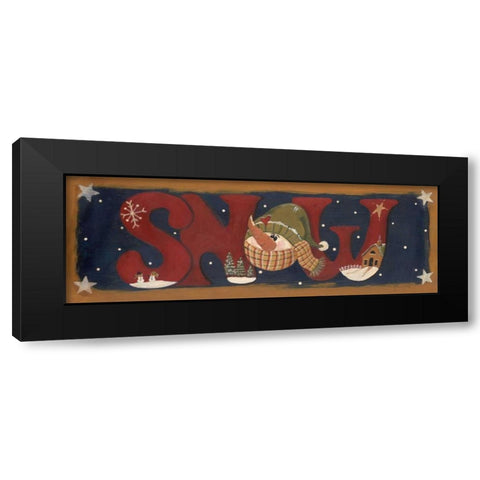 Snow Black Modern Wood Framed Art Print with Double Matting by Moulton, Jo