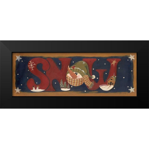 Snow Black Modern Wood Framed Art Print by Moulton, Jo