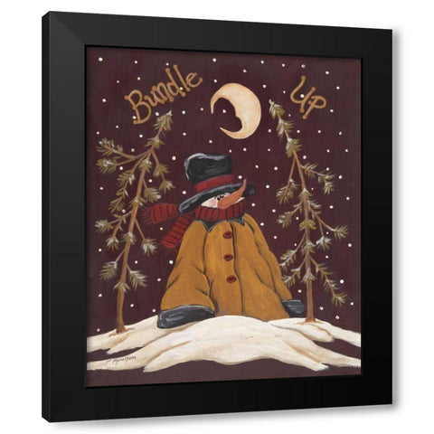 Bundle Up Black Modern Wood Framed Art Print by Moulton, Jo