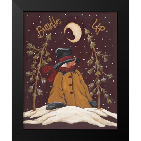 Bundle Up Black Modern Wood Framed Art Print by Moulton, Jo