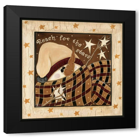 Reach for the Stars Black Modern Wood Framed Art Print with Double Matting by Moulton, Jo