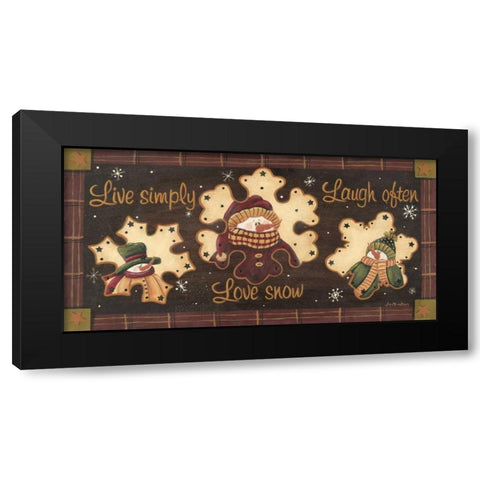 Live Simply-Love Snow Black Modern Wood Framed Art Print by Moulton, Jo