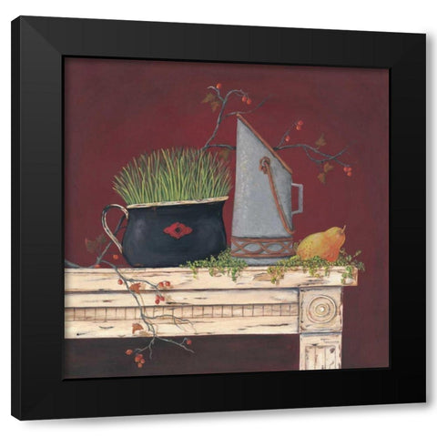 Farm Table Black Modern Wood Framed Art Print with Double Matting by Moulton, Jo