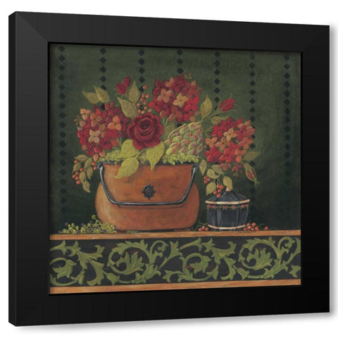 Kelseys Bouquet Black Modern Wood Framed Art Print with Double Matting by Moulton, Jo