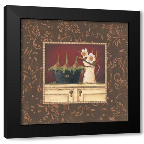 Floral II Black Modern Wood Framed Art Print with Double Matting by Moulton, Jo