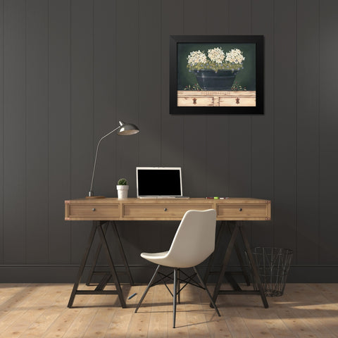 Floral with Hydrangea Black Modern Wood Framed Art Print by Moulton, Jo