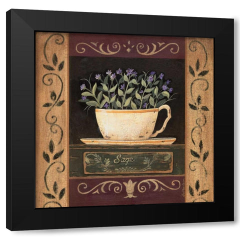 Sage Black Modern Wood Framed Art Print with Double Matting by Moulton, Jo