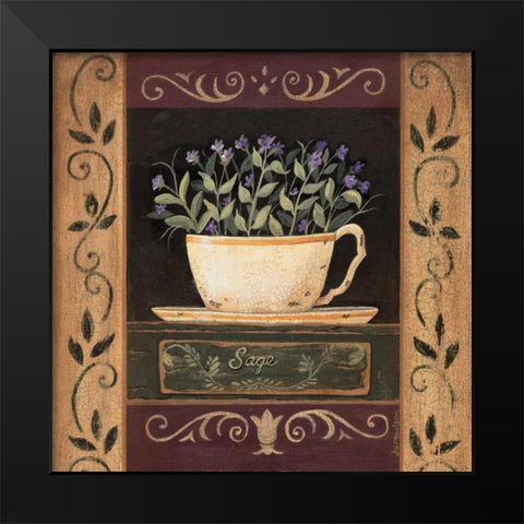 Sage Black Modern Wood Framed Art Print by Moulton, Jo