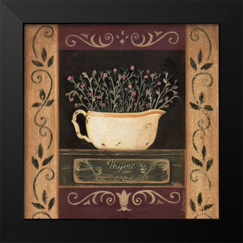 Thyme Black Modern Wood Framed Art Print by Moulton, Jo