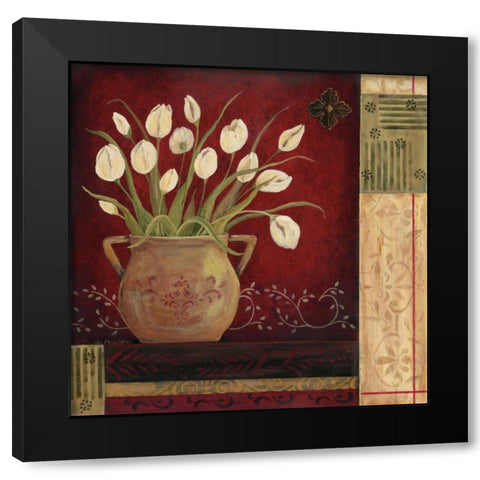 Villa Tulips Black Modern Wood Framed Art Print by Moulton, Jo