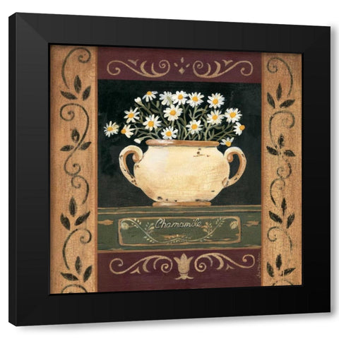 Chamomile Black Modern Wood Framed Art Print with Double Matting by Moulton, Jo