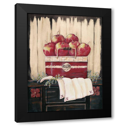 Ruby Red Black Modern Wood Framed Art Print with Double Matting by Moulton, Jo