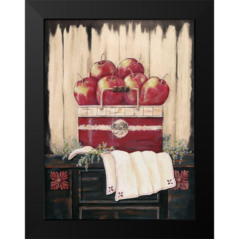 Ruby Red Black Modern Wood Framed Art Print by Moulton, Jo