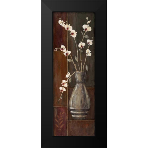 Delicate Orchids I Black Modern Wood Framed Art Print by Moulton, Jo