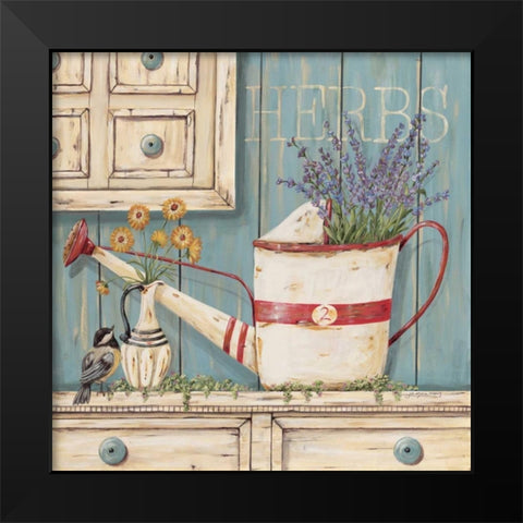 Herbs Black Modern Wood Framed Art Print by Moulton, Jo