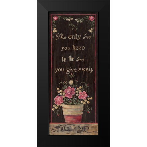 Love Black Modern Wood Framed Art Print by Moulton, Jo
