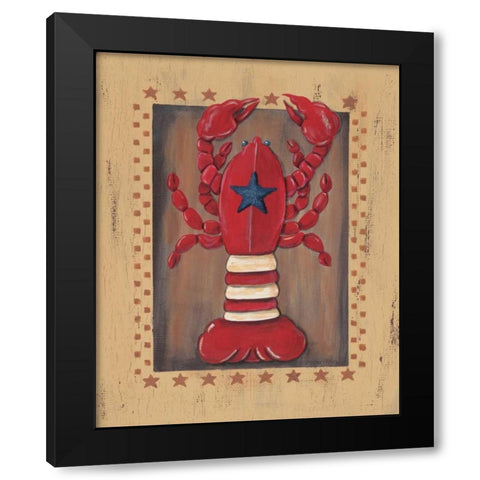 Lobster Black Modern Wood Framed Art Print with Double Matting by Moulton, Jo