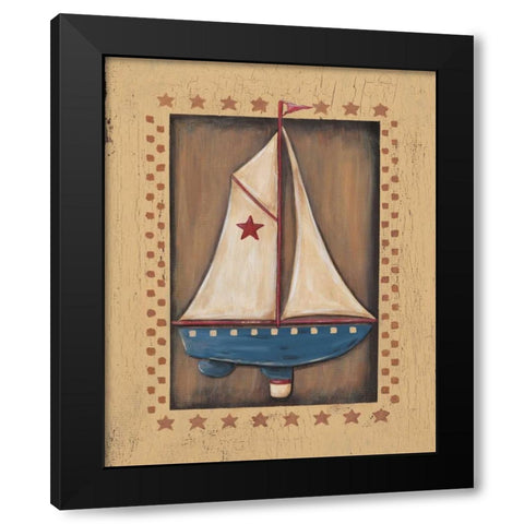 Sailboat Black Modern Wood Framed Art Print with Double Matting by Moulton, Jo