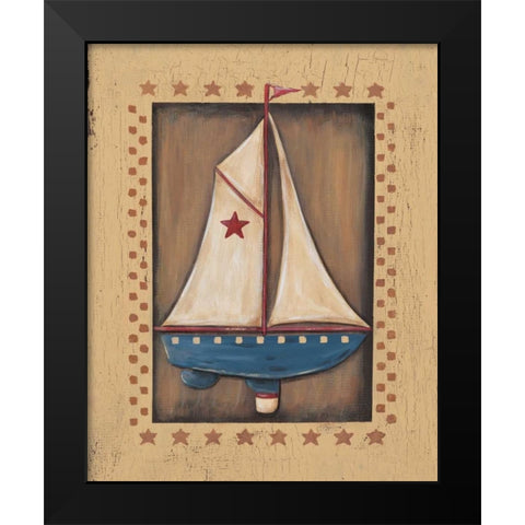 Sailboat Black Modern Wood Framed Art Print by Moulton, Jo