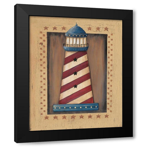 Lighthouse Black Modern Wood Framed Art Print with Double Matting by Moulton, Jo