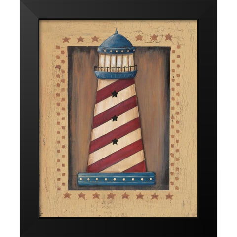Lighthouse Black Modern Wood Framed Art Print by Moulton, Jo