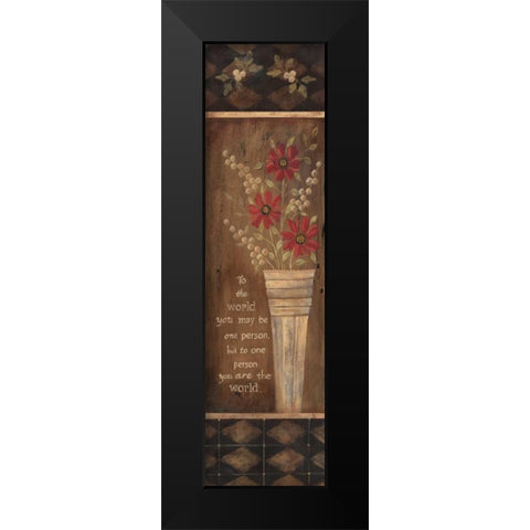 To the World Black Modern Wood Framed Art Print by Moulton, Jo