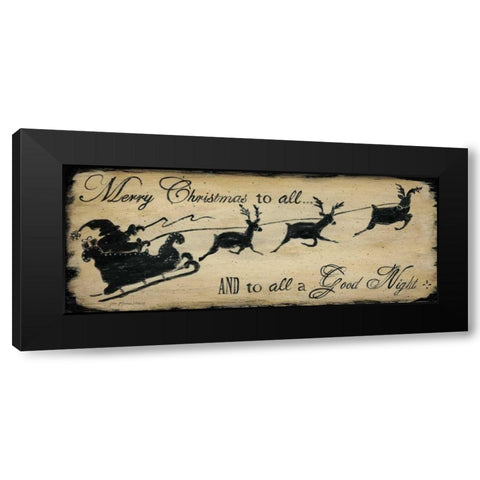Merry Christmas to All Black Modern Wood Framed Art Print by Moulton, Jo