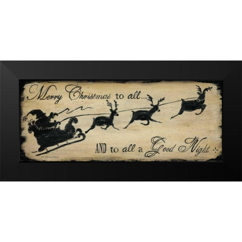 Merry Christmas to All Black Modern Wood Framed Art Print by Moulton, Jo