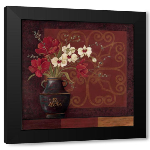 Tranquil Bouquet I Black Modern Wood Framed Art Print with Double Matting by Moulton, Jo